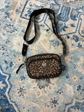 Steve Madden Leopard Print Crossbody Bag - Black & Brown